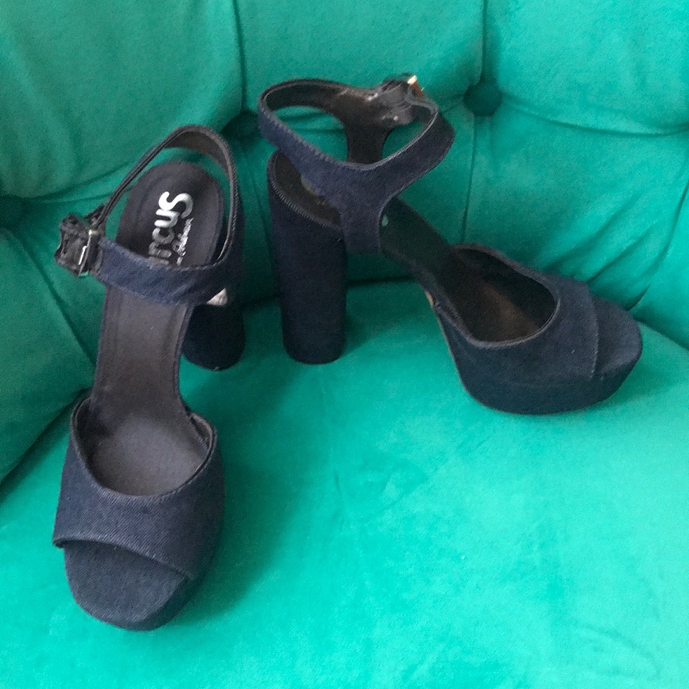 Denim heels